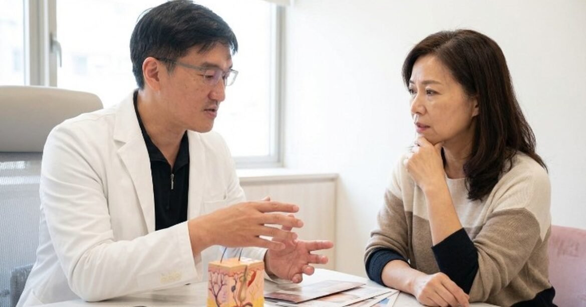 水飛梭療程治療過程中，清晰可見的效果，細緻的水流清潔肌膚。