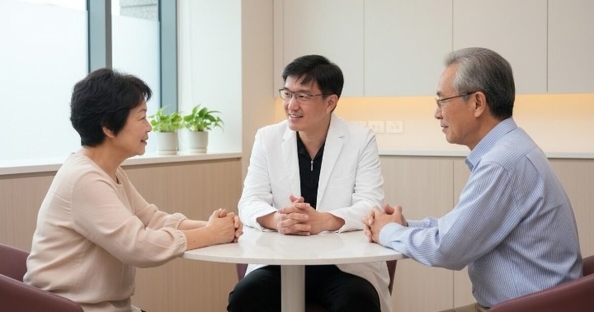 腋下異味狐臭改善方法推薦，顯示醫師在診所中與患者溝通